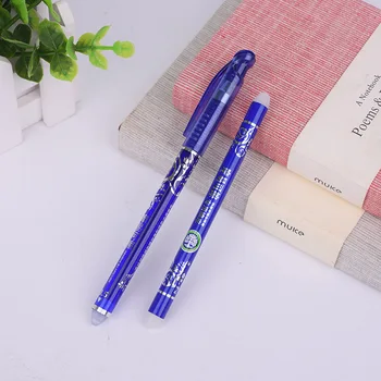 

1+10Pcs/Set 0.5mm Erasable Pen Blue Ink Refills Gel Pens Washable Handle Pens For Kids Gifts School Office Supplies Stationery