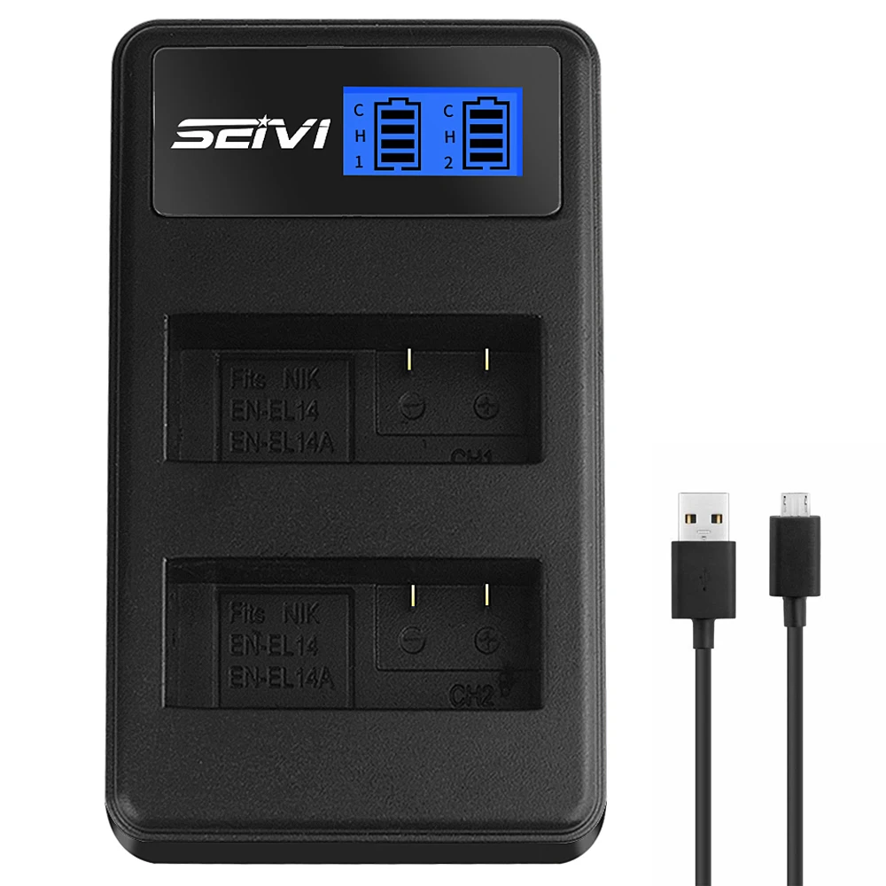 En-El14 Enel14 Caricabatteria Lcd Per Fotocamera Nikon P7000 P7100 P7700 D3100 D3200 D3300 D3400 D3500 D5100 D5300