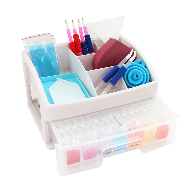 New Multifunction Drawer Organizer Box Diamond Painting Craft Storage Container Embroidery Accessoires Tools Bead Storage Case
