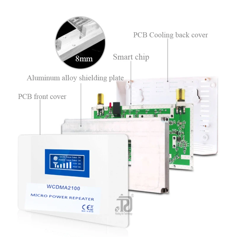 70 дБ Gain4G усилитель сигнала 2100(LTE Band 1) WCDMA UMTS 3GMobile усилитель сигнала+ штыревая антенна+ антенна с высоким коэффициентом усиления+ кабель 10 м