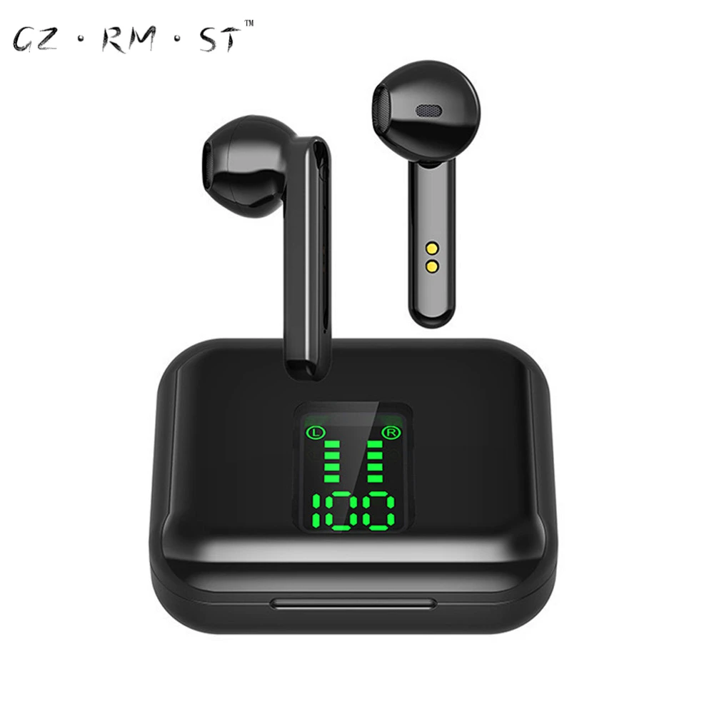 

Digital display wireless bluetooth headset binaural in-ear stereo charge display sports bluetooth headset 5.0