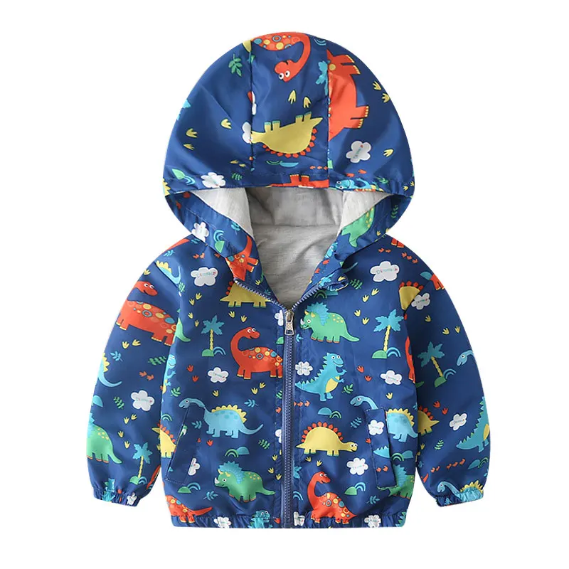 Осенне-зимняя флисовая Детская куртка для мальчиков; пальто с динозавром; куртки для маленьких мальчиков; пальто для детей; Водонепроницаемая ветровка; одежда для малышей - Цвет: A2 Boys Jacket