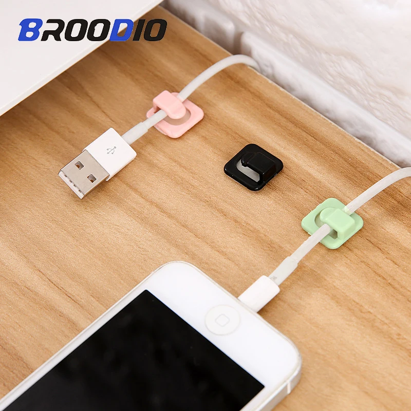 10Pcs//set Cable Clip Organizer Wire Cord Management Desktop Winder Line Holder