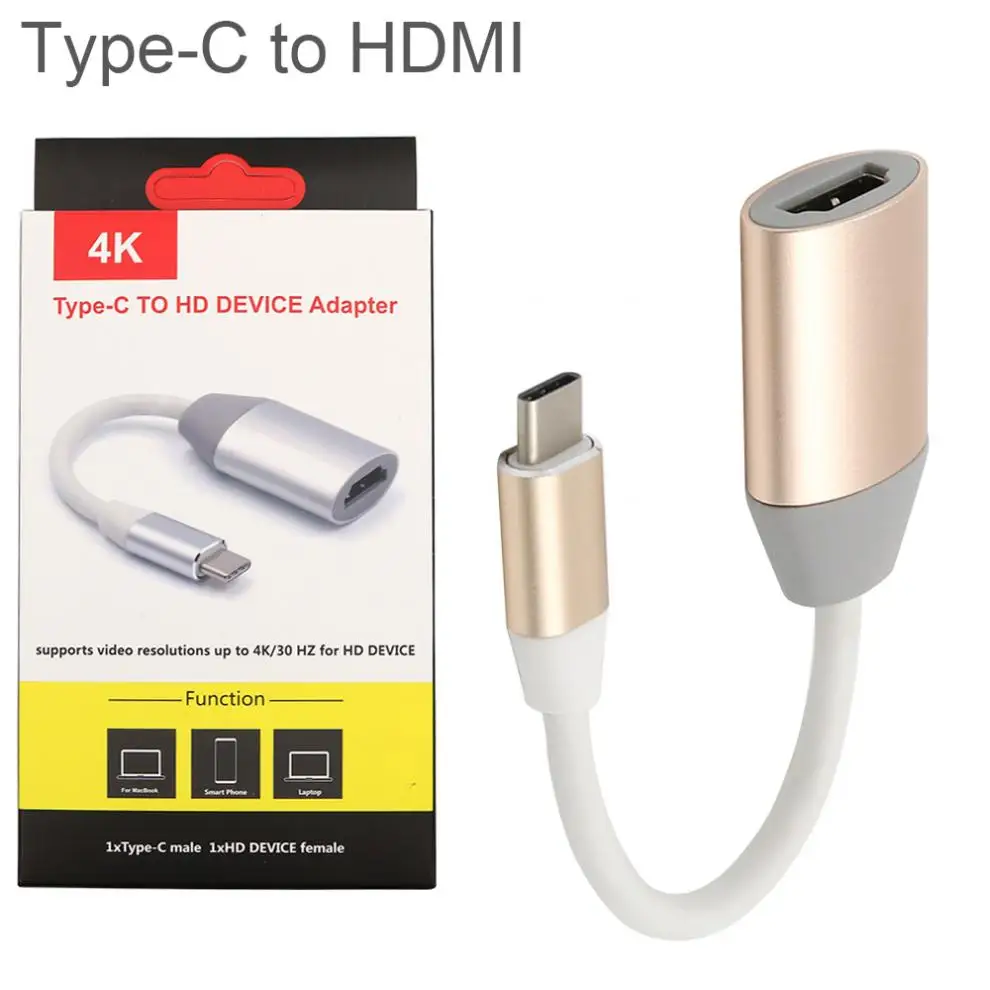 Золотой/Серебряный USB 3 1 TypeC к HDMI адаптер кабель подходит для Macbook/Chromebook/игровой