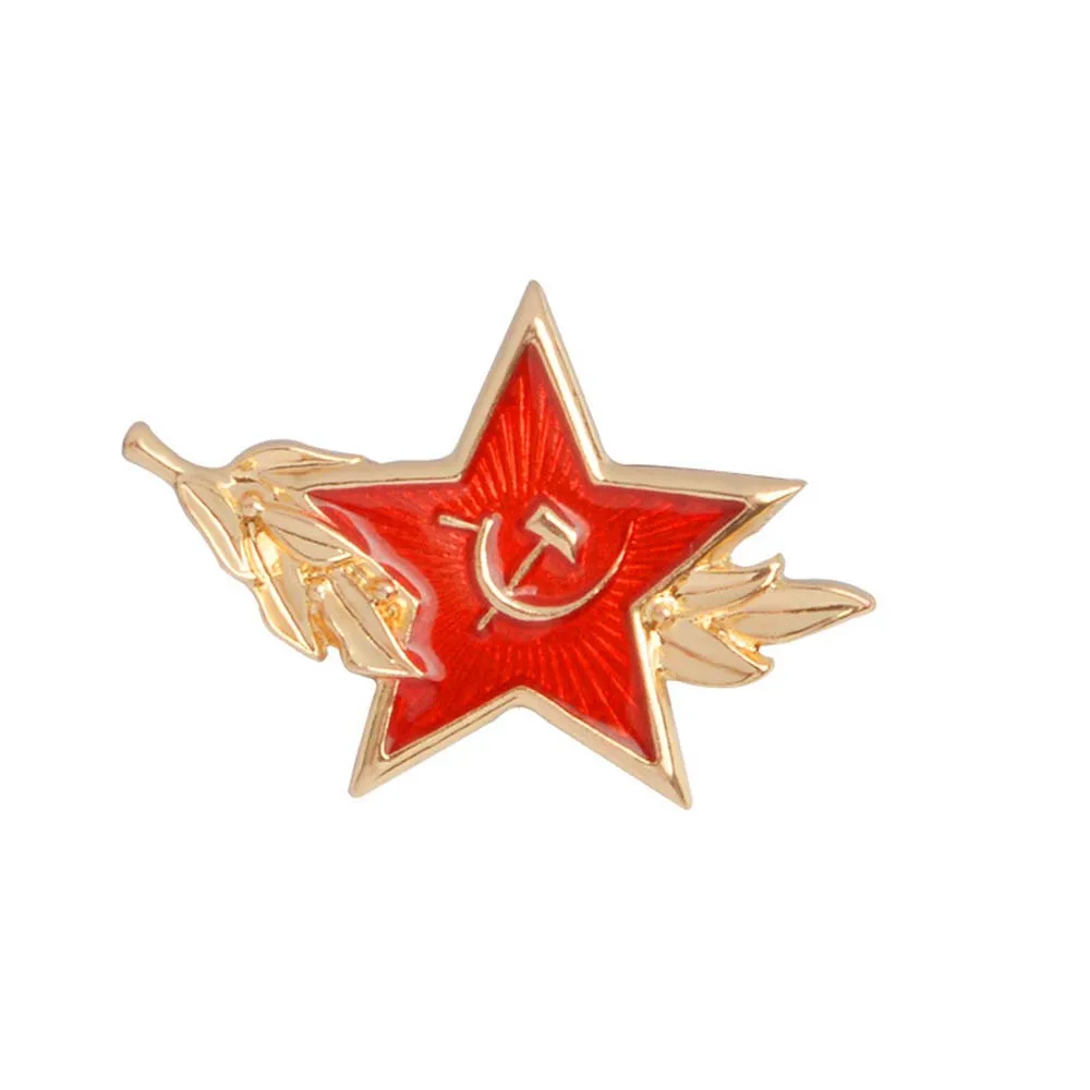 Символ СССР Эмаль Булавка холодная война советская CCCP Красная звезда серповидная брошь с изображением молотка значок подарка значок КНОПКА нагрудная булавка для пальто Кепка подарок Bro - Окраска металла: red 01