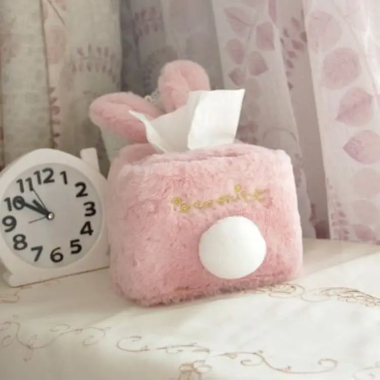 style 3 Tissue Box Обложка сладкий розовый белый плюш кролик Tissue Box Прочный домашний Автомобиль Отель Держатель Для Бумажных Салфеток домашний кухонный Органайзер - Цвет: style 3