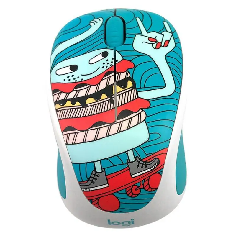 B Logitech M238-V3 мультфильм беспроводной usb-приемник Мышь 3 кнопки 1000 Точек на дюйм Оптическая мышь для настольных ПК настоящий Беспроводной Мышь - Цвет: B