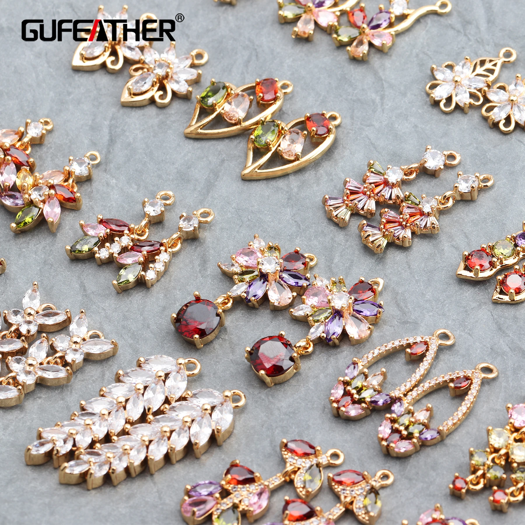 

GUFEATHER M593,jewelry accessories,18k gold plated,diy zircon pendant,hand made,ear chain,diy earrings,jewelry making,6pcs/lot