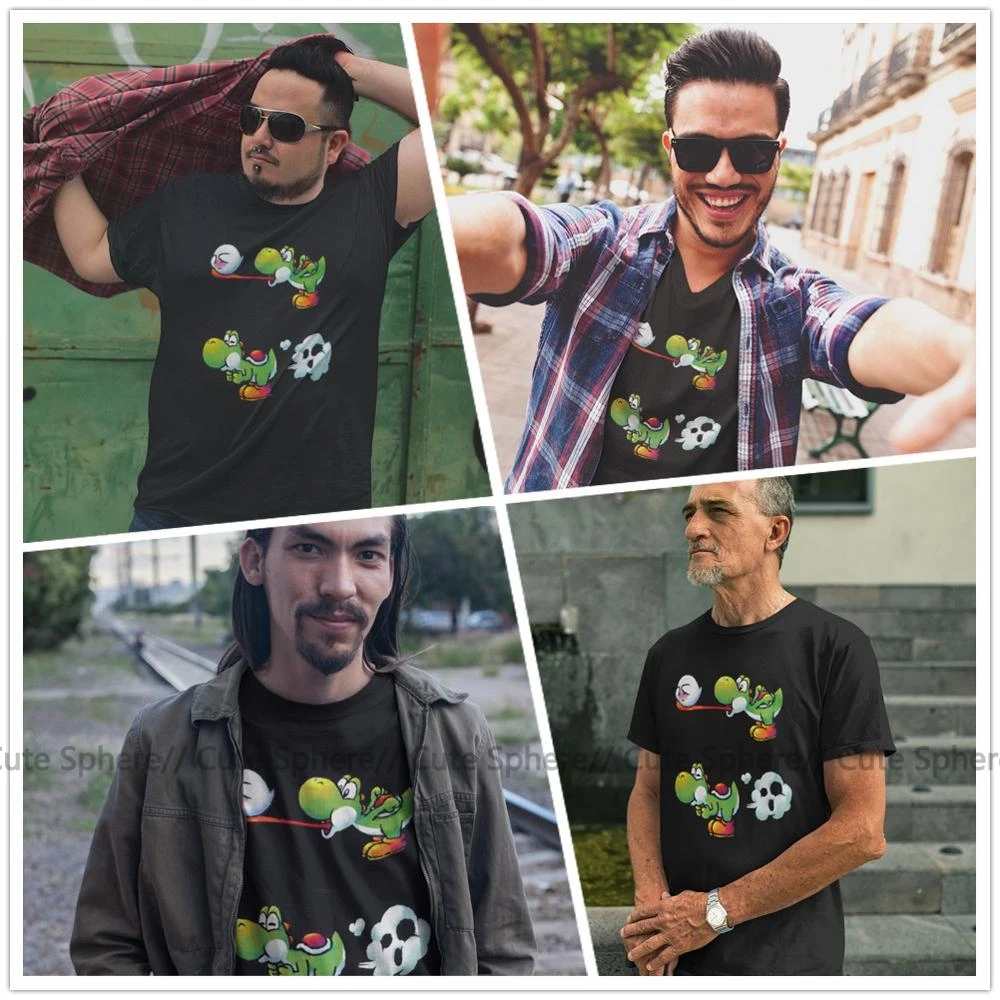 Футболка Super Smash Bros, Farting Yoshi, 100 хлопок, модная мужская футболка, 6xl, Милая футболка с коротким рукавом и принтом