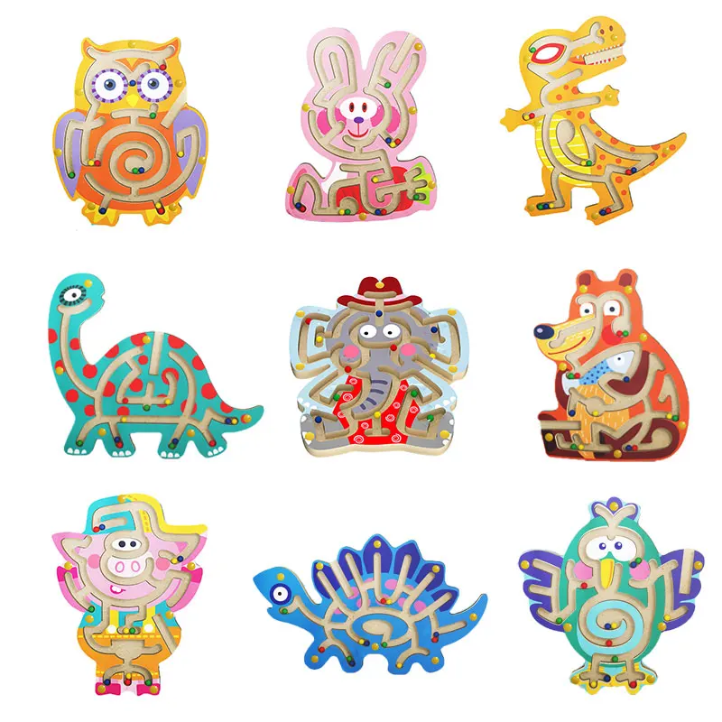 Обучающие игрушки магнитный лабиринт 3D Животные Монтессори Игрушки для раннего