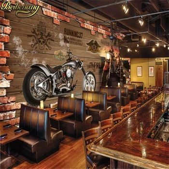 

beibehang papel de parede Custom photo wallpaper 3D Retro motorcycle nostalgic brick TV background wall home decoration mural
