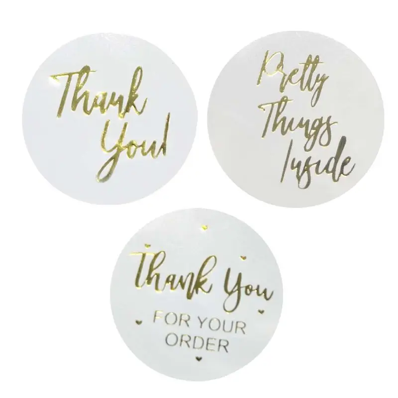 

500pcs Thank You for Your Order Stickers Gold Foil Seal Labels for Small Shop