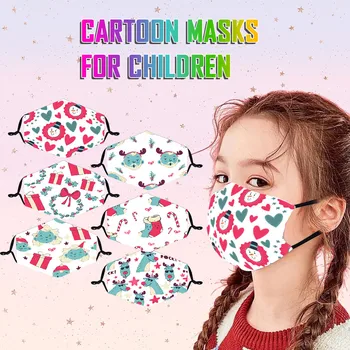 

Children's Christmas Cloth Face Mask Reusable Face Shield Breathable Face Shield Windproof Mouth Mask Washable mondmaskers