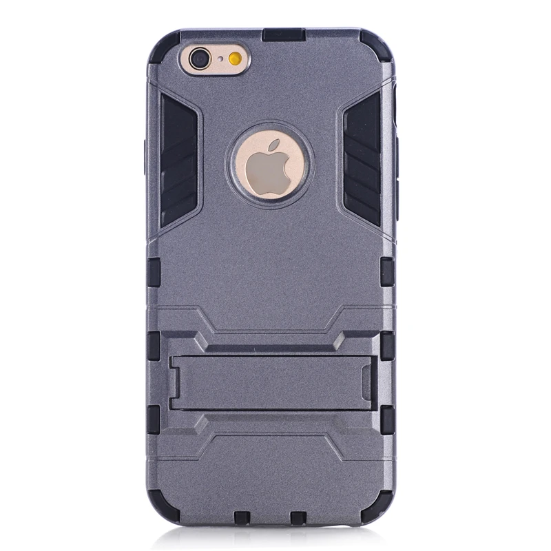 Silver Yuhashi противоударный жесткий чехол с подставкой для iPhone 5 SE, защитный чехол с держателем для задней панели телефона, для iPhone 5S, SE чехол-бампер - Цвет: Silver