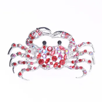 CINDY XIANG-broches de cangrejo con diamantes de imitación para mujer y hombre, broche informal para fiesta, Animal de mar, 2 colores 1