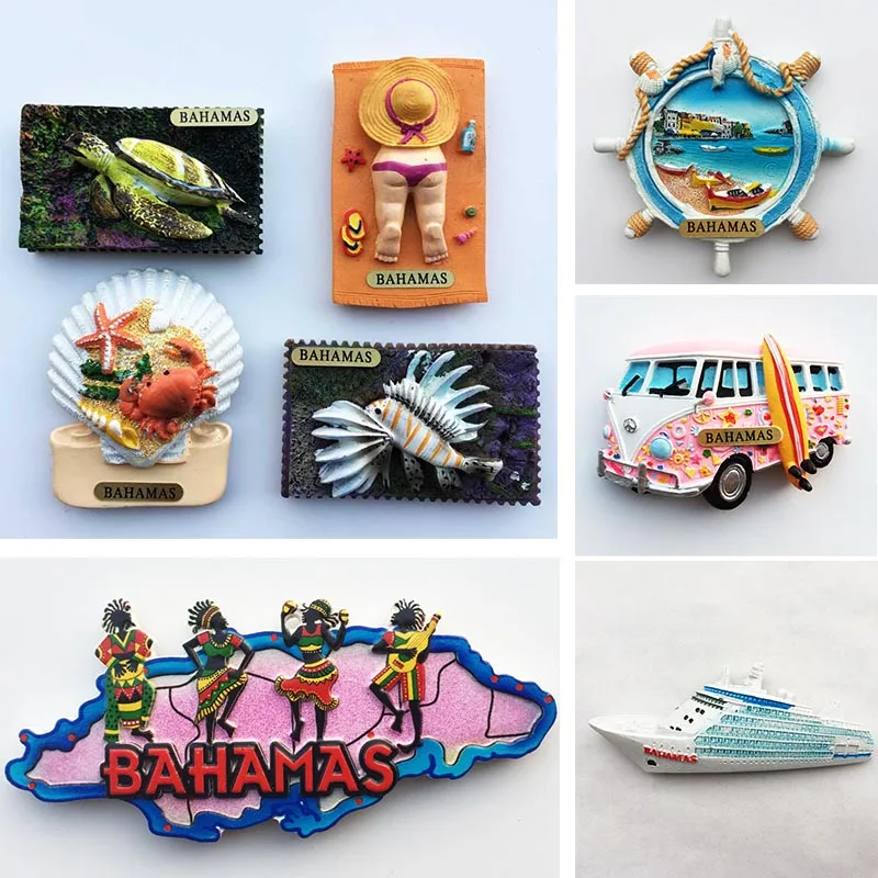 Bahamas Fridge Magnets Tourist Souvenirs for Refrigerators Creative Folk Dance magnetic sticker Home Kitchen Decoration | Дом и сад