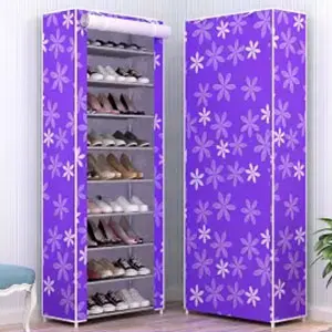 Шкаф для обуви, домашняя многослойная простая полка для обуви, стеллаж для хранения обуви, органайзер для обуви, может свободно разбирать шкаф для обуви - Цвет: Purple 9grid