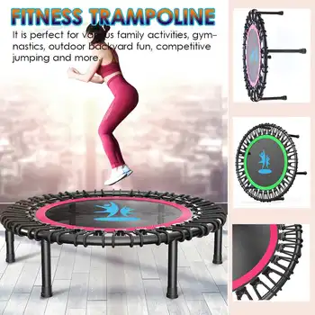 

Foldable Exercise Fitness Trampoline Rebounder For Adults Kids Home Indoor Gym Cardio Jump Workout Stability Training Tool 40"
