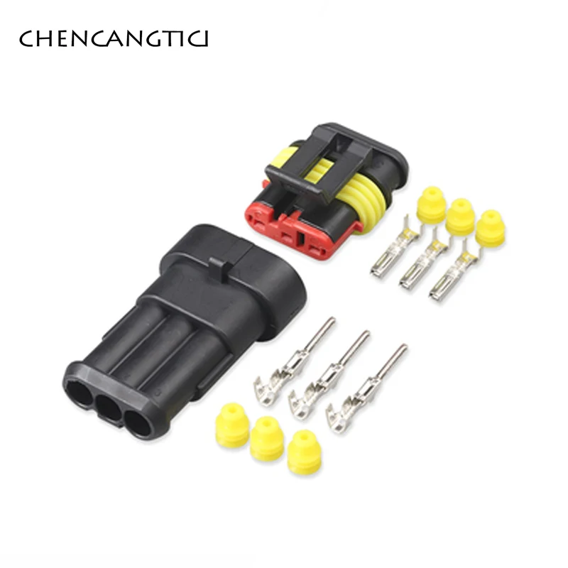 1 Set 1 2 3 4 5 6 Pin Super Seal AMP Electrical Connector Automotive Waterproof Xenon Lamp Male And Female Plug for Car