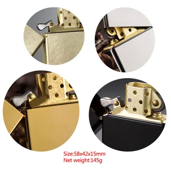 

Lighter Armor Windproof Kerosene Battle Shield Knurled Retro Vintage Men's Lighters Tide Gift Men