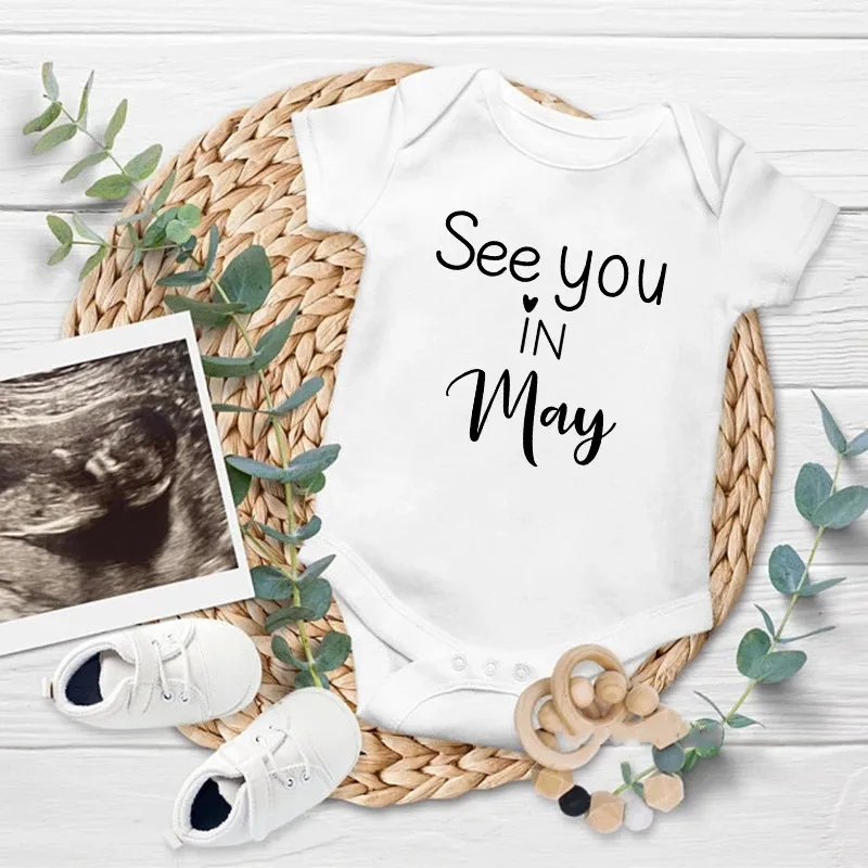 Pregnancy Announcement Newborn Baby Bodysuit See You In January 2022