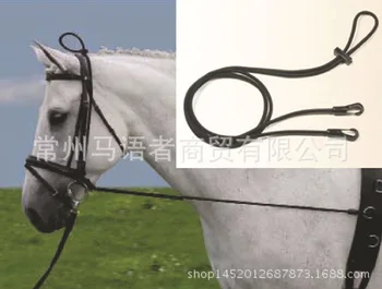 

Portable 3 Meters Nylon Horse Bridle Reins Black Head Collar Rope Halter Horse Riding Equipment High Stretch Control Attachment