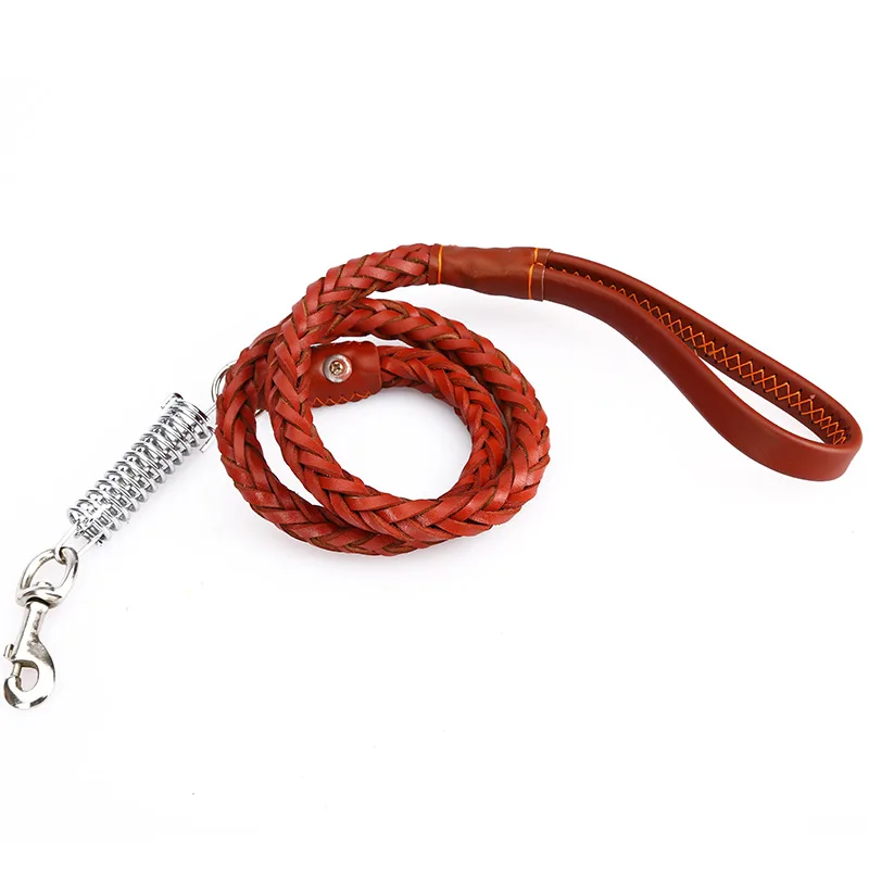 

Dog leash, dog collar, dog chain, large and medium-sized gold wool suppository, dog walking articles, cow leather traction rope