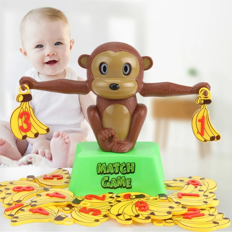 Математические игрушки Математика Монтессори балансировка весы Цифровая доска игра обучающая игрушечная обезьянка фигурка животного игрушка для детей младшего возраста