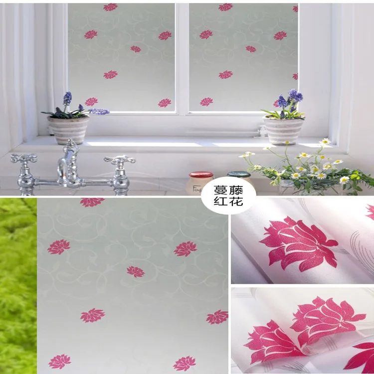 New Style PVC Self-Adhesive Waterproof Glass Film Window Sun-resistant Window Stickers Bathroom Glass Stickers Wholesale