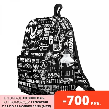 

Рюкзак 3D с принтом «Логотипы игр » для мальчиков и девочек, для работы в школе, для путешествий с ноутбуком, водонепроницаемый
