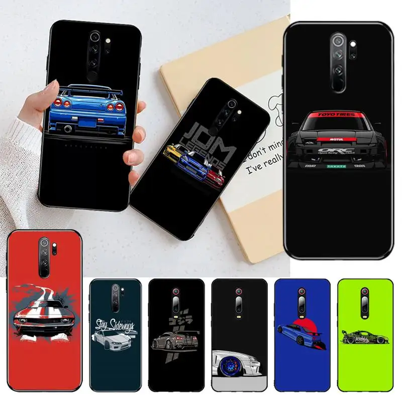 CUTEWANAN Japan JDM Sports Car Comic Soft Silicone Black Phone Case for Redmi Note 8 8A 8T 7 6 6A 5 5A 4 4X 4A Go Pro | Мобильные