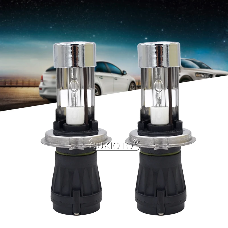 SUKIOTO 1 Pair 55W HID HiLo Bixenon H4 HID Headlamp Bulb 35W 4300K 5000K 6000K 8000K Car Light Source H4-3 Xenon Headlight Bulb (5)