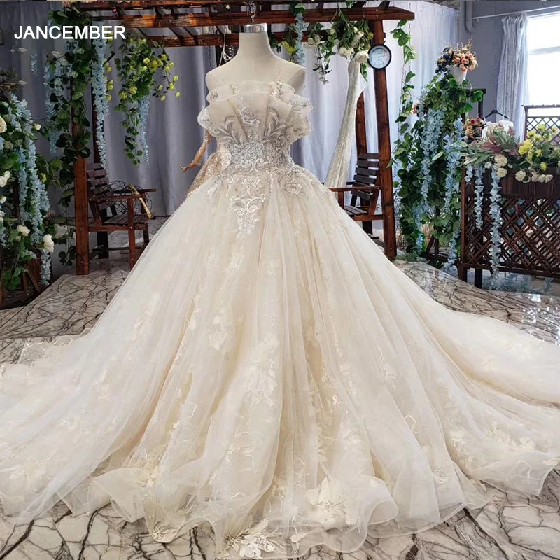 HTL648 Special Strapless Wedding Dress Court Train Appliques Sexy Backless Cheap Gowns Lace Vestido De Novia Sencillo | Свадьбы и