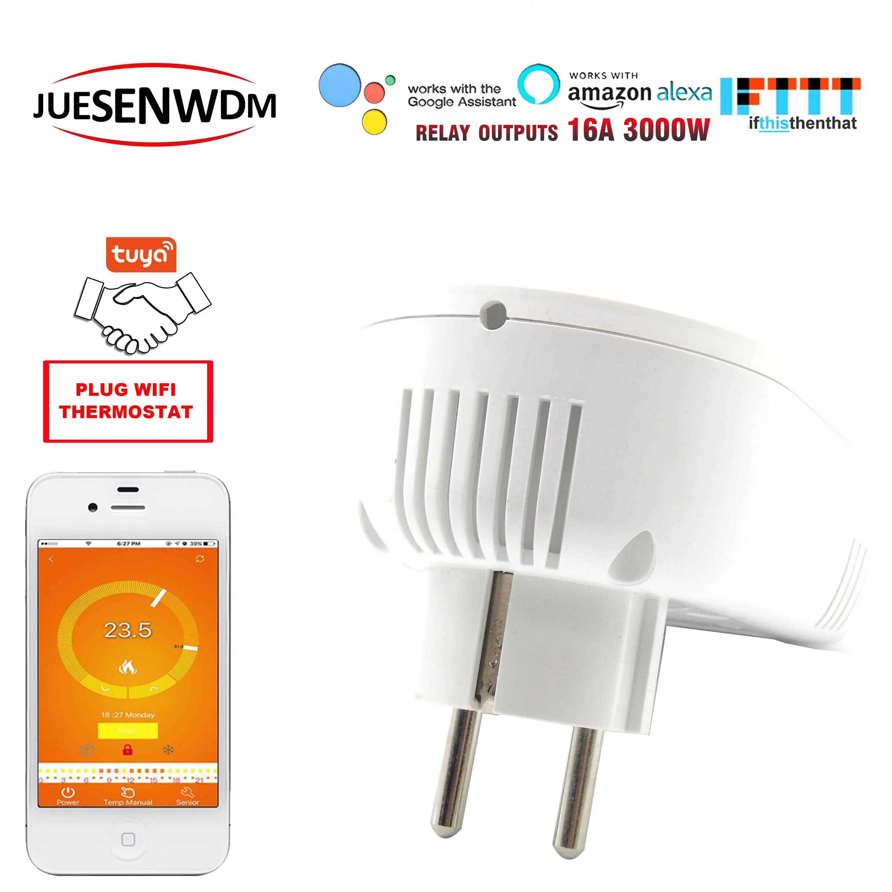 ЕС Plug TUYA wifi термостат Электрический для 16А нагревательной платформы