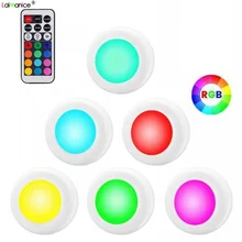 Светодиодный светильник под шкафом RGB датчик касания с регулируемой яркостью Светодиодные шайбы для шкафа закрытого гардероба лестницы коридора ночной Светильник