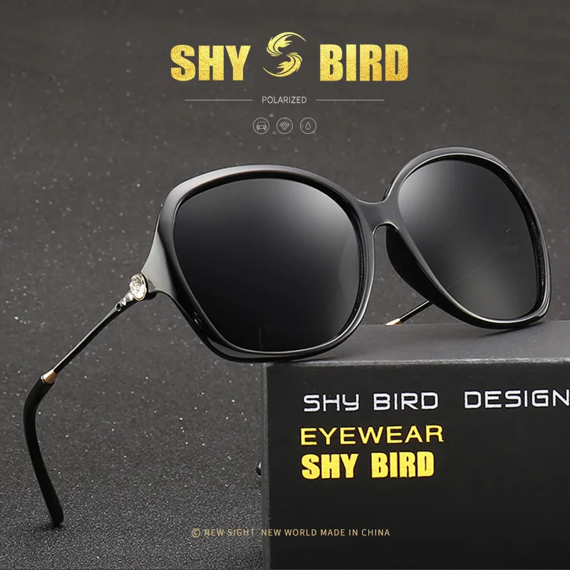 Simple Sunglasses Black Polarized Glasses Women Classic Diamond Craft Vintage Polaroid Lenses UV400 Driving Travel Essential