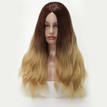 XINRAN длинные коричневые синтетические парики для женщин термостойкие косплей волосы розовый блонд парик