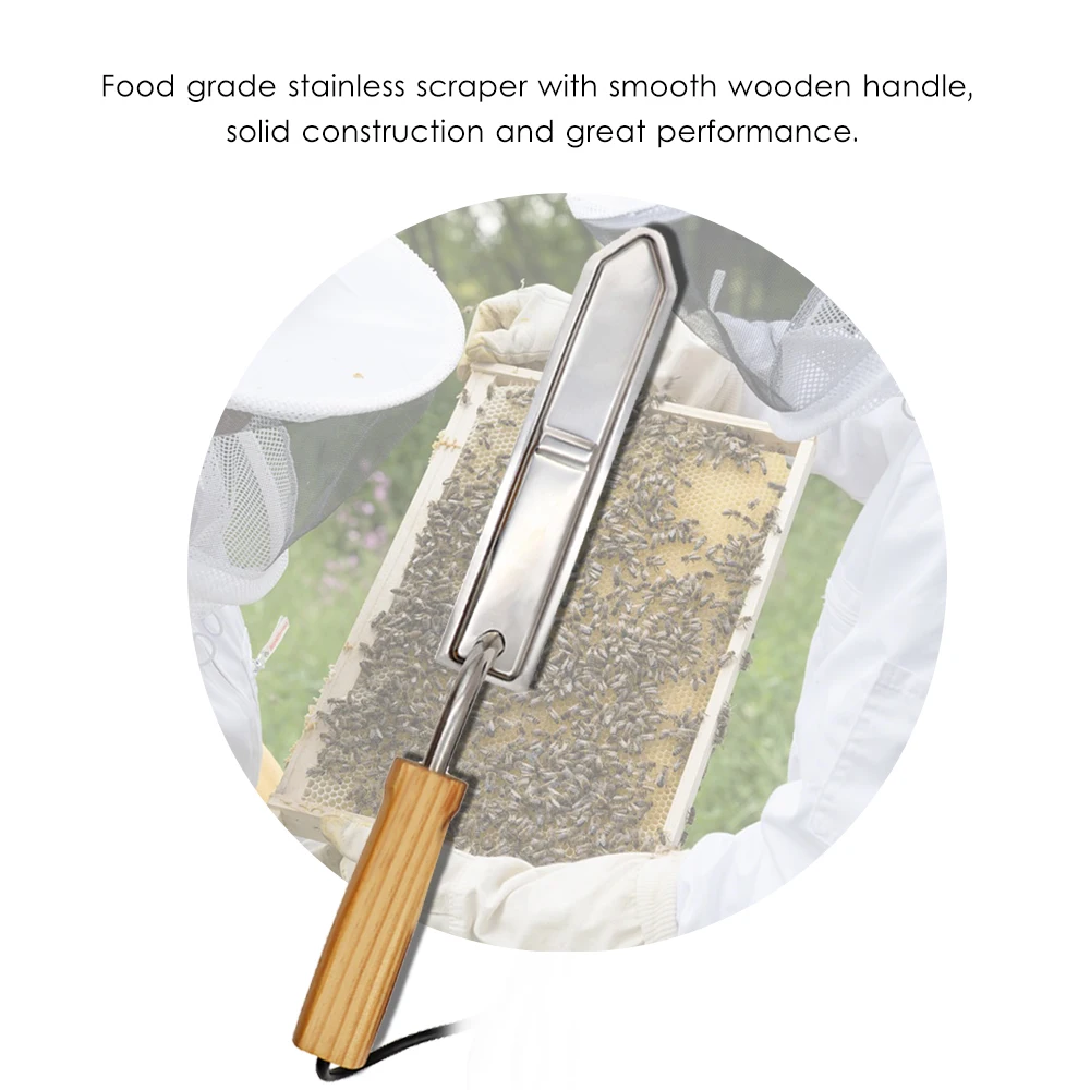 Электрический скребок для меда, Инструмент для извлечения меда, электрический инструмент для распаковки меда, оборудование для пчеловодства с деревянным скребком, инструменты для пчеловодства