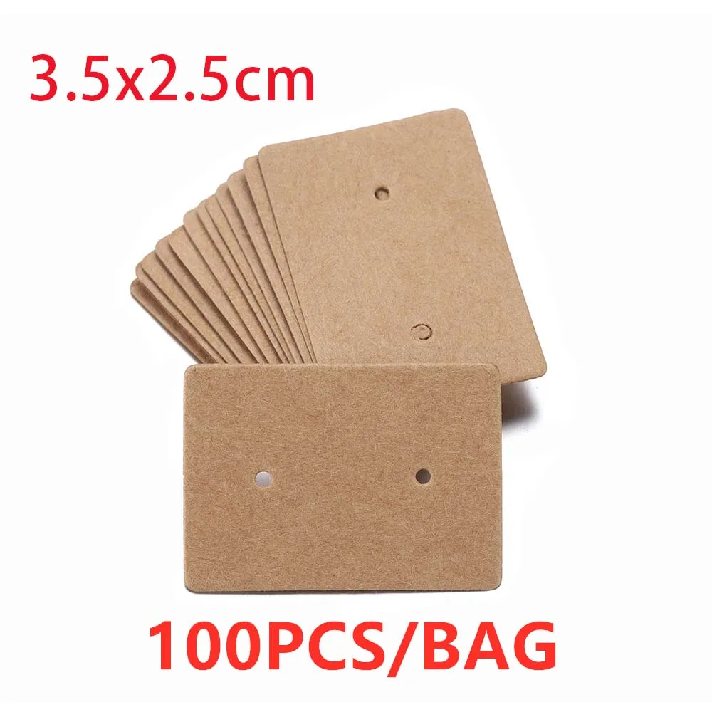 20/100pcs Mixed Style Earrings Cards Necklaces Ear Studs Display Cards Kraft Paper Hang Tag Card For DIY Jewelry Display Card 