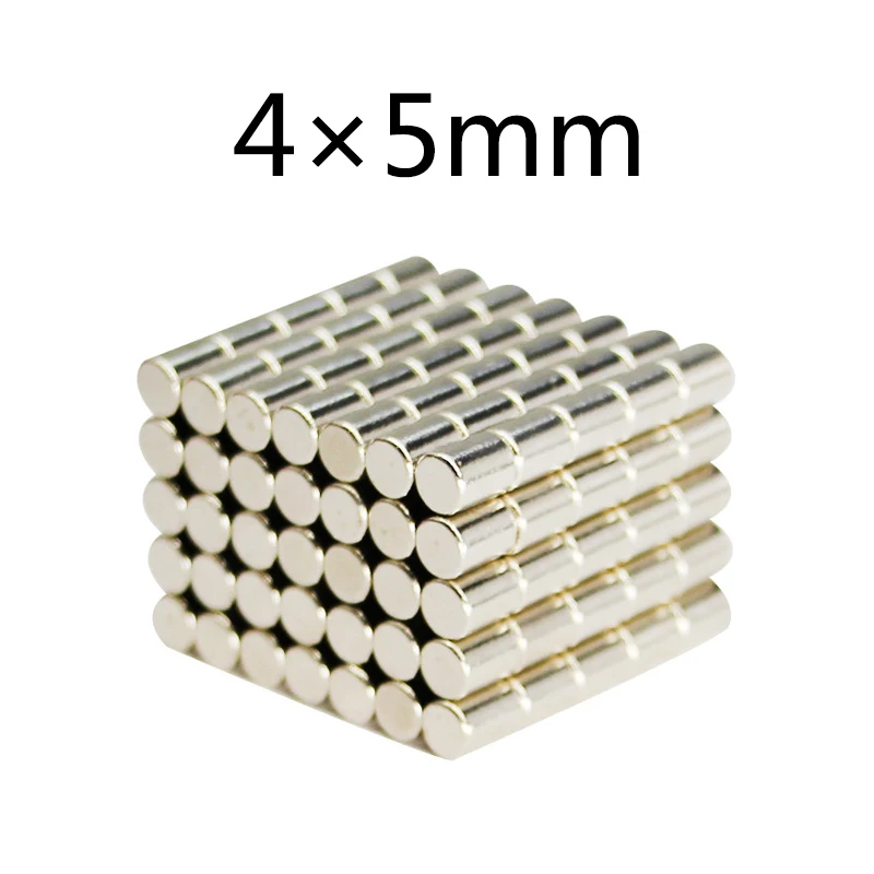 

200/500/1000 PCS Neodymium N35 Dia 4*5mm Strong Magnets NdFeB Rare Earth For Crafts Models Fridge Sticking magnet 4x5mm