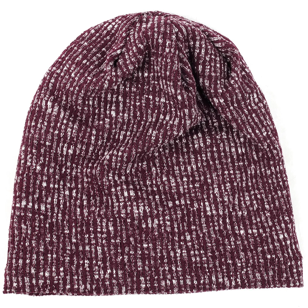 wine red Geebro унисекс мешок шапка для женщин и мужчин цвет смешанные теплые мягкие вязаные шапки плюс бархат зима осень женская slouky череп шапка - Цвет: wine red