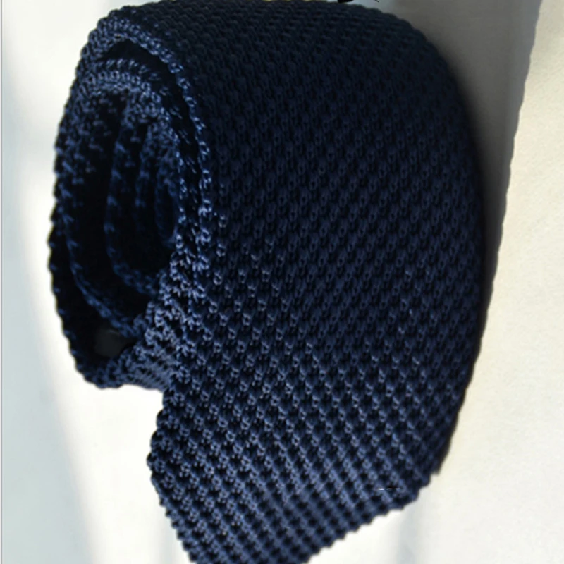 dark blue Свадебные костюмы Трикотажные мужские галстуки Полосатый и твердый полиэфирный галстук на шею 7 см обтягивающие тканые галстуки Gravatas Corbatas подарки - Цвет: dark blue