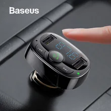 Baseus fm-передатчик Handsfree Bluetooth автомобильный комплект для мобильного телефона lcd MP3-плеер с 3.4A двойное автомобильное usb-устройство для зарядки телефона