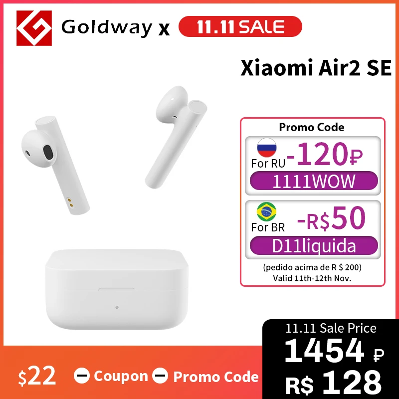 TWS наушники Xiaomi Air2 SE оригинальные беспроводные Bluetooth-наушники AirDots pro 2 S SBC/AAC с