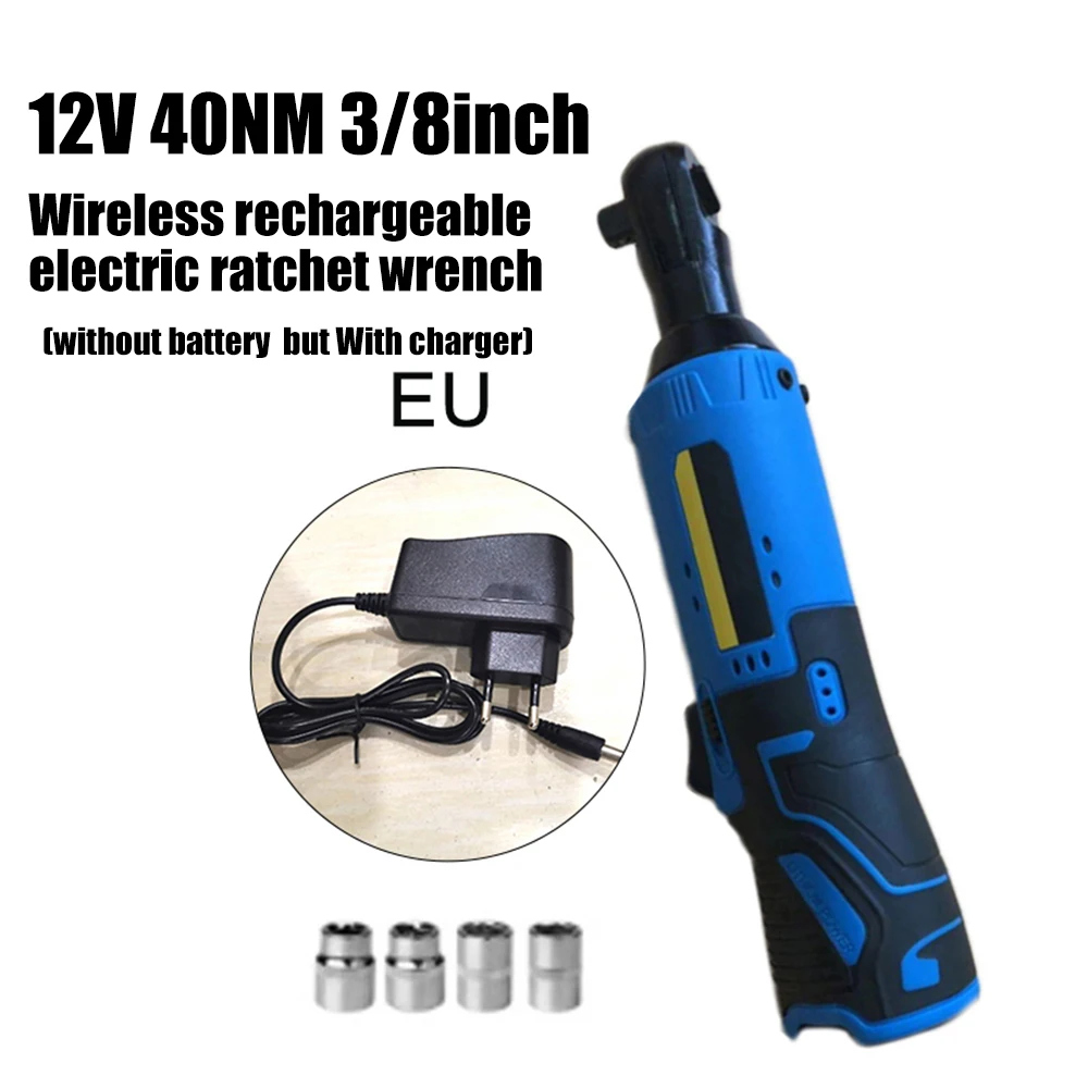 

Set Of 12V Wireless Rechargeable Electric 3/8 Ratchet Wrench 40NM Ratchet Charger (battery Not Included)