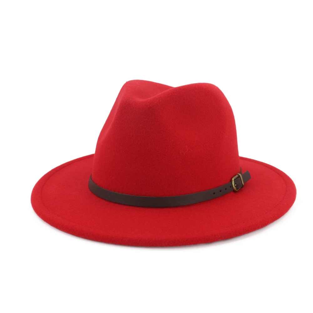 Для мужчин Для женщин шерстяная шляпа Fedora с поясом поп женская шляпа Панама джазовая, шляпа Размеры окружности головы 56-58 см
