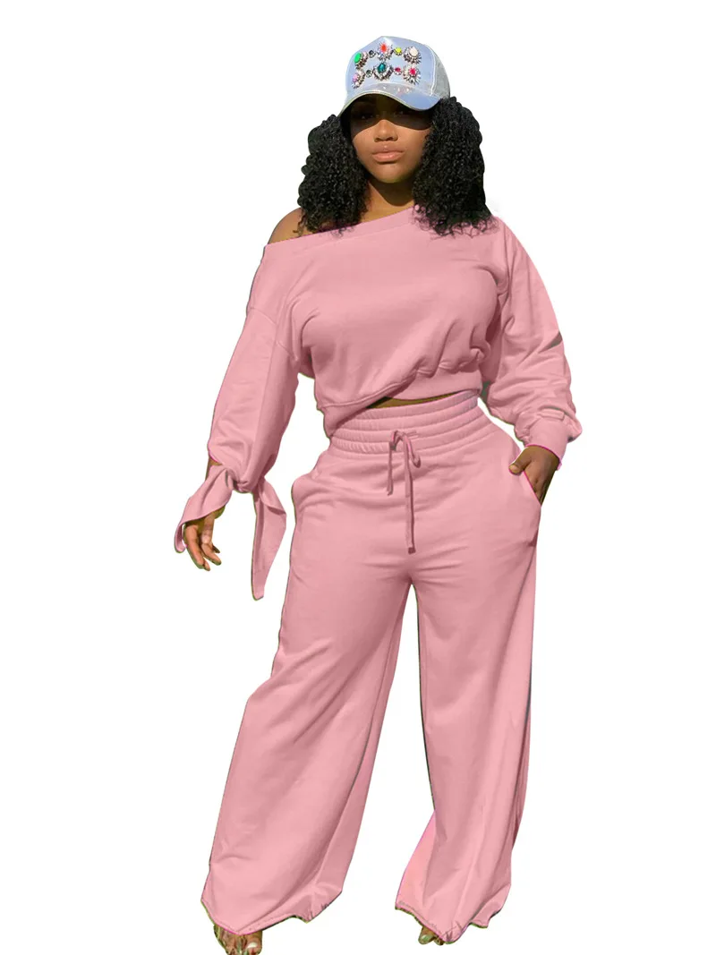

Women Two Piece Set Spaghetti Strap Off Shoulder Tube Top Skinny Pants Set Matching Set Tracksuit Stacked Leggings Pant Suits