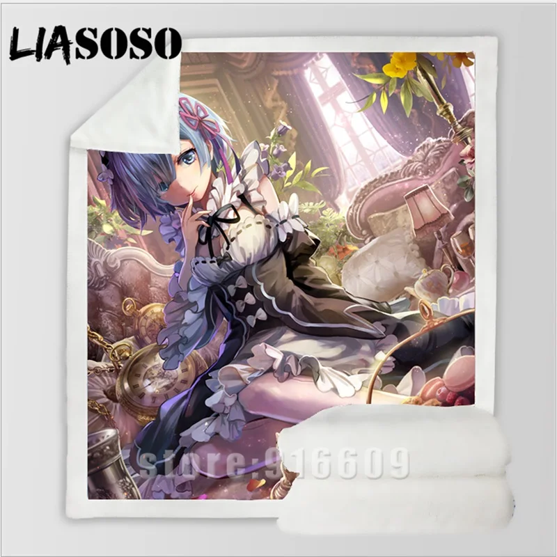 Сексуальный Re: zero двойной горничной Ram Rem Диван Постельные принадлежности Dj офис Harajuku зимнее модное одеяло покрывало детское одеяло для путешествий одеяло для прогулок