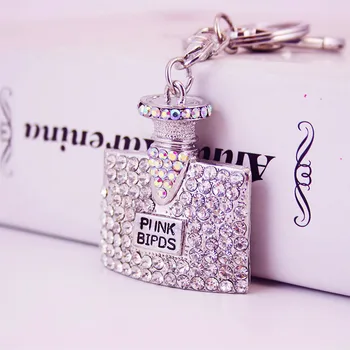 

Jewelry 2020 New Rhinestone Crystal Twinkling Perfume Bottle Keychain Keyring Gift For Girls Handbag Chram Wholesale
