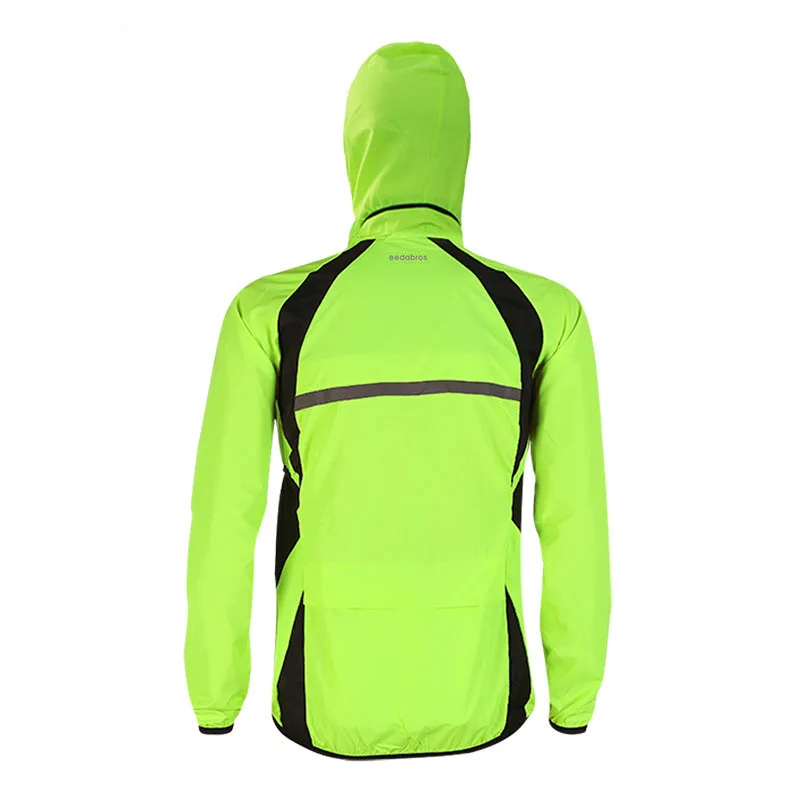 Водонепроницаемый плащ для мужчин, быстросохнущая велосипедная куртка, однотонная флуоресцентная цветная непромокаемая одежда с капюшоном, ветрозащитная дождевик